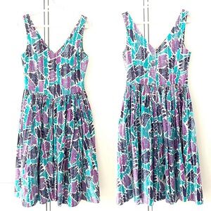 Vintage 90s cotton midi drop waist dress